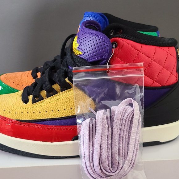 Nike Air Jordan 2 Retro Womens size 7.5 Multi-Color Red Yellow Blue Purple Green - Picture 13 of 17
